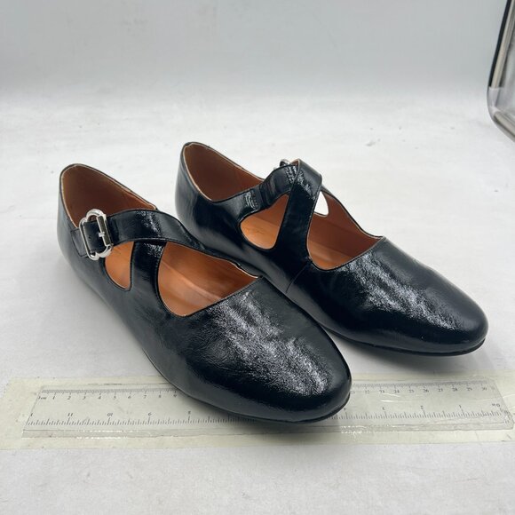 FOWT Black Crisscross Strap Buckle Closed Round Toe Ballet Flats Stylish Shoes - Picture 4 of 8